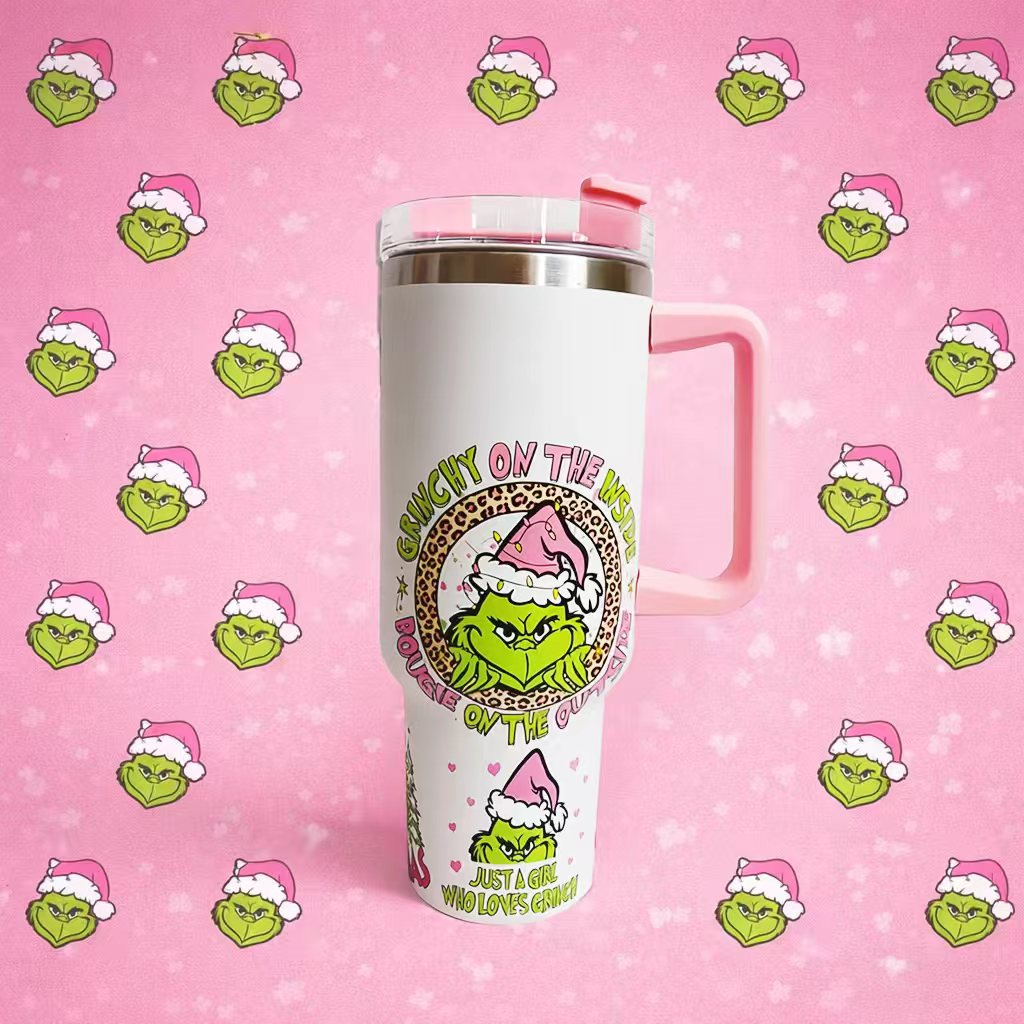 Merry Grinchmas Pink Holiday Tumbler
