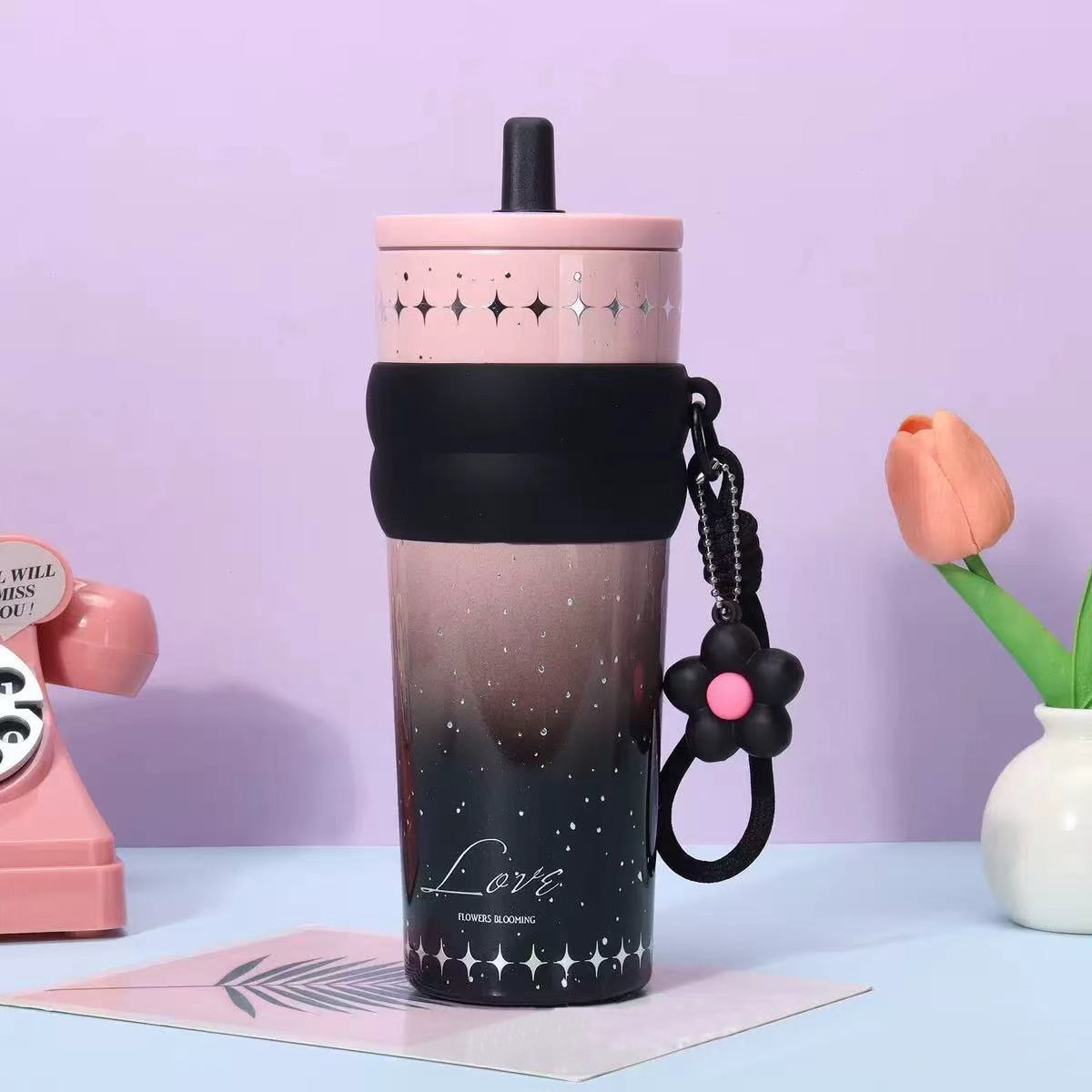 Midnight Bloom Gradient Tumbler